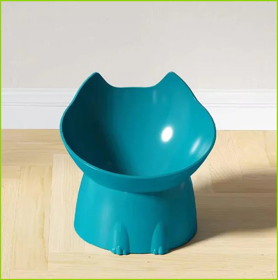 New Cat Bowl with Long Ears and High Feet Bowl with Cat and Dog Neck Protection and Anti-Overturning Plastic Raised Pet Bowl