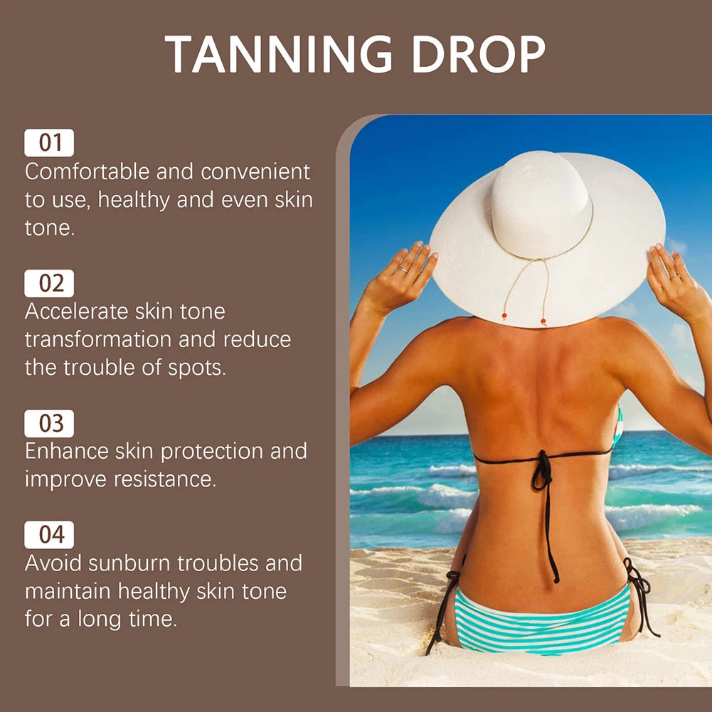 Watermelon Tanning Drops Body Treatment Sunless Tanning Drops Tanning Drops to Drink Moisturizing Bronzing Tanner for Face Body