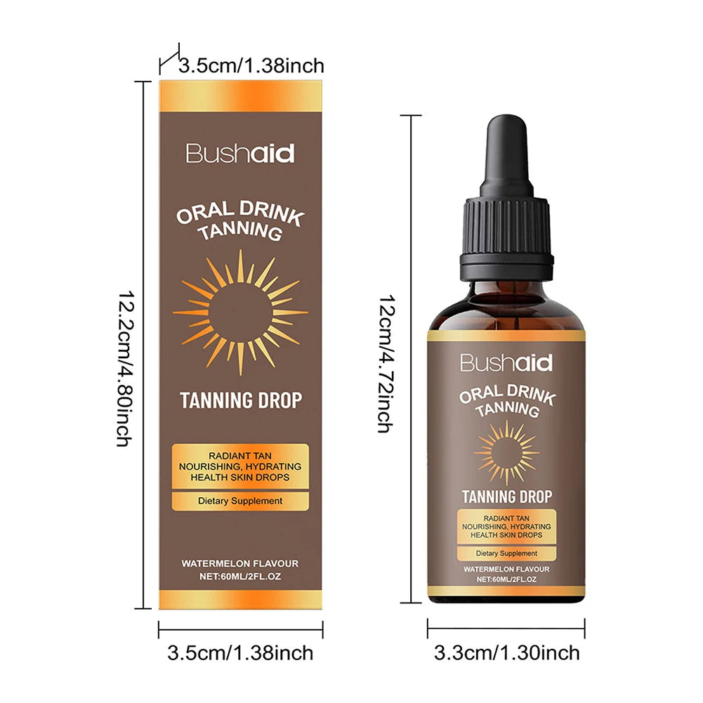 Watermelon Tanning Drops Body Treatment Sunless Tanning Drops Tanning Drops to Drink Moisturizing Bronzing Tanner for Face Body