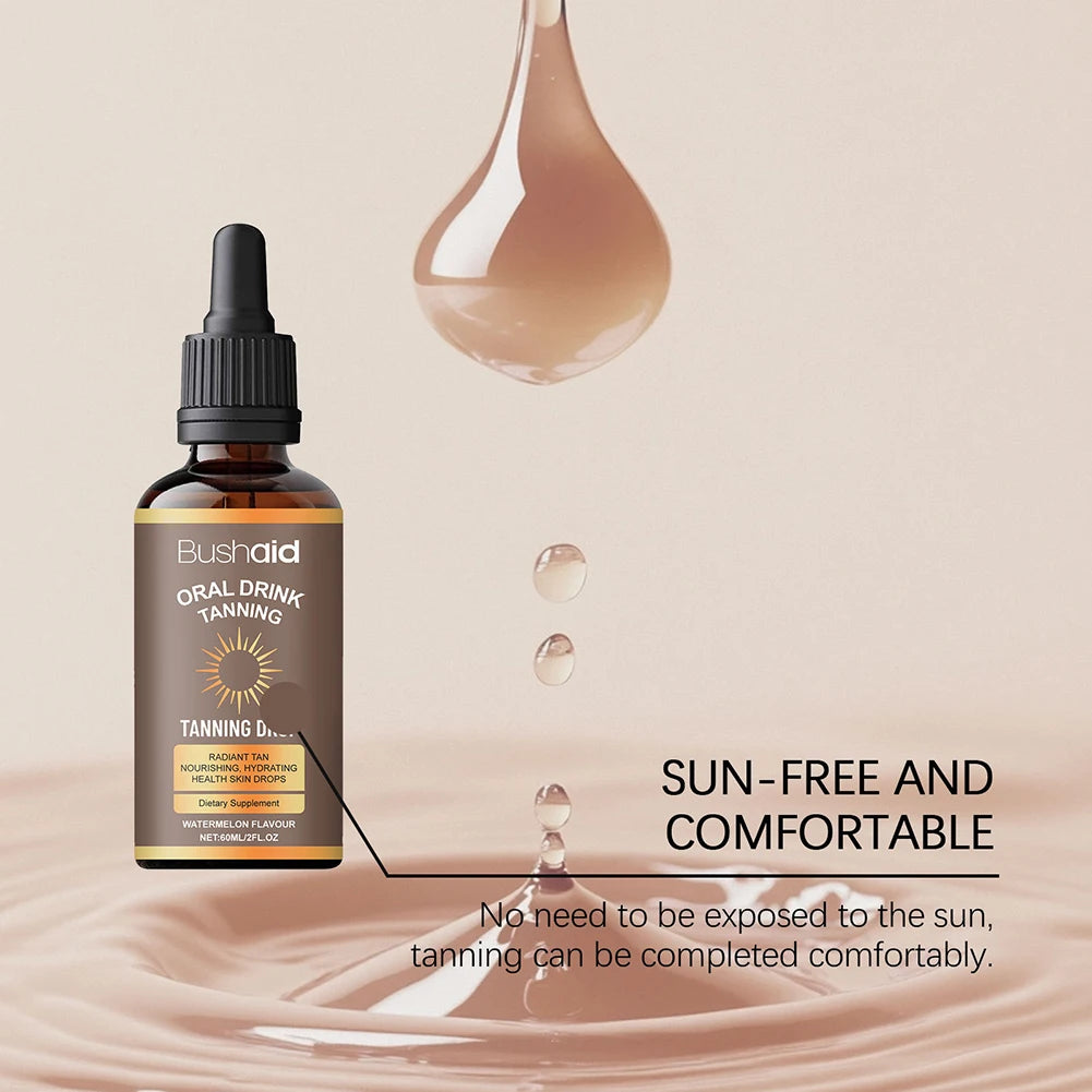Watermelon Tanning Drops Body Treatment Sunless Tanning Drops Tanning Drops to Drink Moisturizing Bronzing Tanner for Face Body