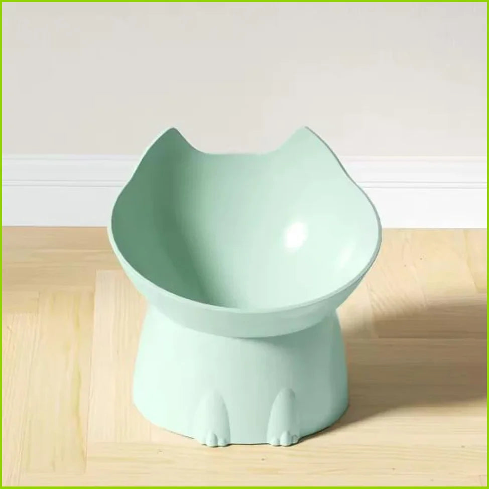 New Cat Bowl with Long Ears and High Feet Bowl with Cat and Dog Neck Protection and Anti-Overturning Plastic Raised Pet Bowl