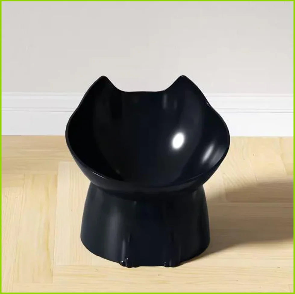 New Cat Bowl with Long Ears and High Feet Bowl with Cat and Dog Neck Protection and Anti-Overturning Plastic Raised Pet Bowl
