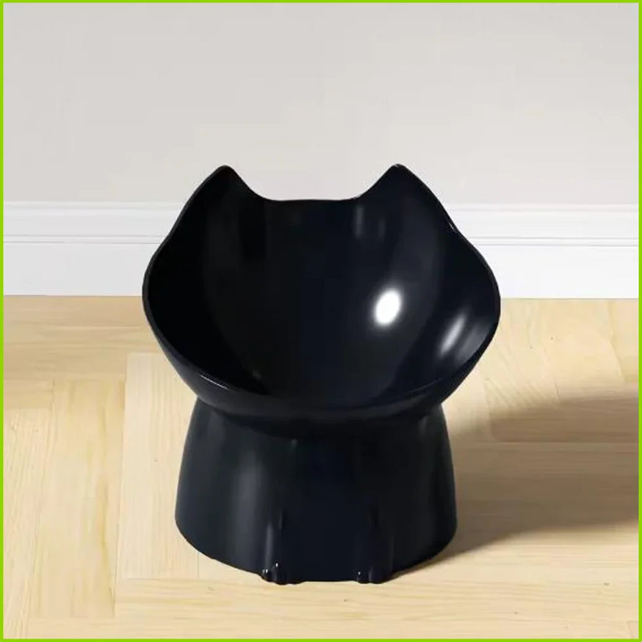 New Cat Bowl with Long Ears and High Feet Bowl with Cat and Dog Neck Protection and Anti-Overturning Plastic Raised Pet Bowl